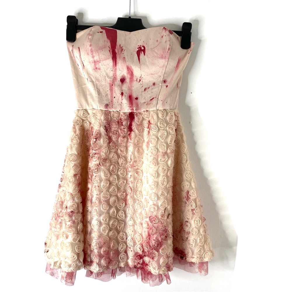 Blood Splatter Halloween Satin Dress